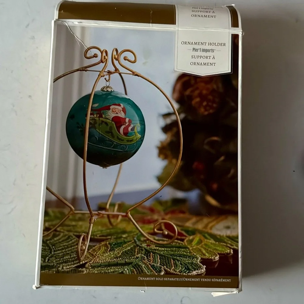 Pier 1 Imports - Christmas Ornament‎ Display Holder - Foldable Gold Tone